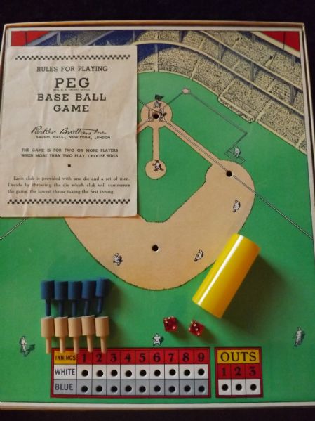 VINTAGE PARKER BROTHERS GAME OF PEG BASEBALL IN ORIGINAL BOX