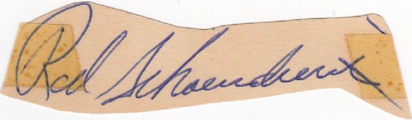 RED SCHOENDIENST CUT SIGNATURE