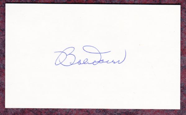 BOBBY DOERR SIGNED INDEX CARD