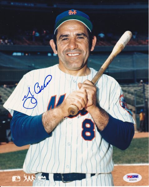 YOGI BERRA SIGNED 8X10 PHOTO PSA/DNA