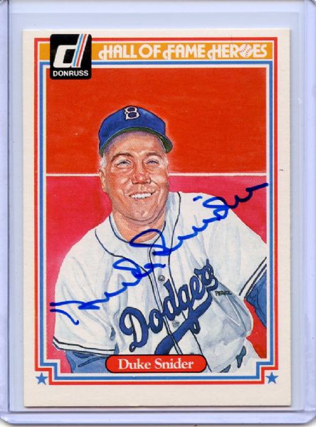 1983 DONRUSS HOF #14 DUKE SNIDER SIGNED JSA