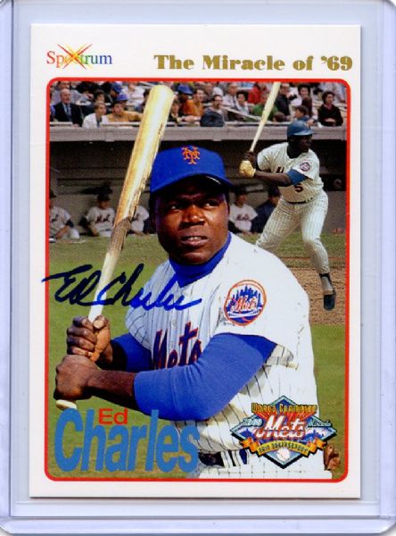 1994 ED CHARLES '69 MIRACLE METS SIGNED JSA