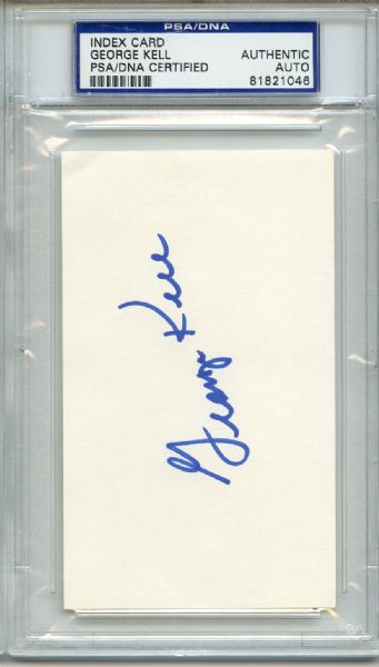 GEORGE KELL SIGNED INDEX PSA/DNA 