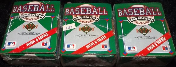 1990 UPPER DECK HIGH SERIES COMPLETE FACTORY SEALED SET LOT OF 3