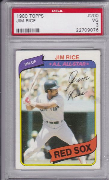 1980 TOPPS #200 JIM RICE PSA 3