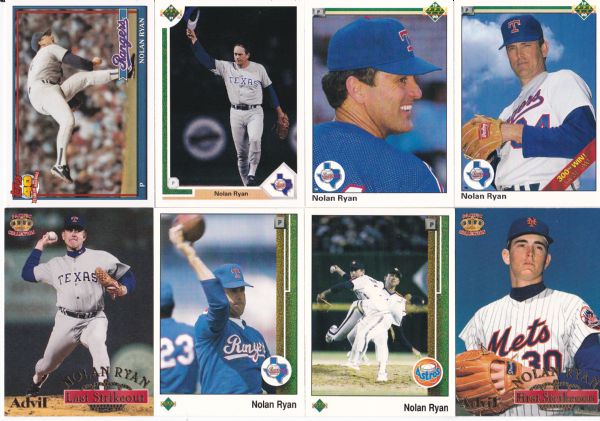 NOLAN RYAN 17 CARD LOT WITH INSERT