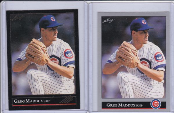 1992 LEAF #294 GREG MADDUX LOT OF 2 BLACK GOLD & STANDARD