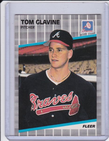 1989 FLEER #591 TOM GLAVINE ROOKIE HALL OF FAME