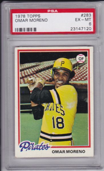 1978 TOPPS #283 OMAR MORENO PSA 6