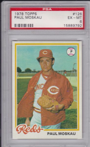 1978 TOPPS #126 PAUL MOSKAU PSA 6