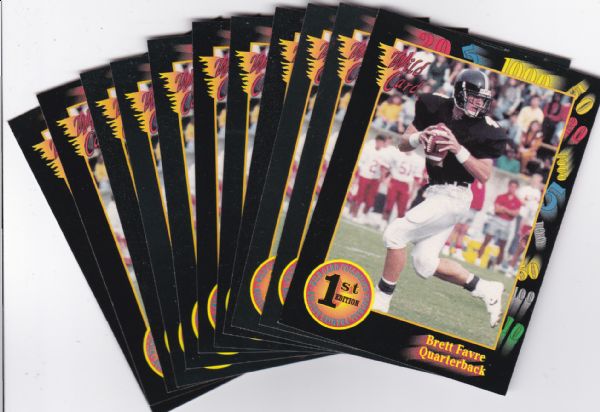 1991 WILD CARD #119 BRETT FAVRE ROOKIE LOT OF 11 