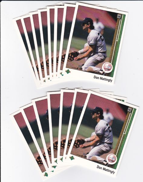 1989 UPPER DECK #300 DON MATTINGLY LOT OF 15