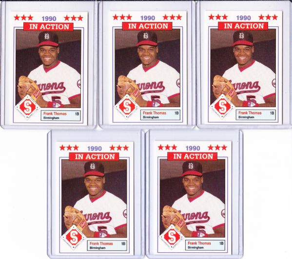 1990 SOUTHERN LEAGUE BARONS #44 FRANK THOMAS MINORS/ROOKIE LOT OF 5 HOF!