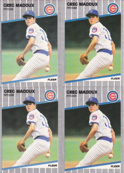 1989 FLEER #431 GREG MADDUX 8 CARD LOT HALL OF FAME