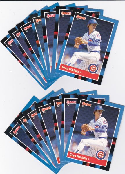 1988 DONRUSS #539 GREG MADDUX 14 CARD LOT HALL OF FAME!