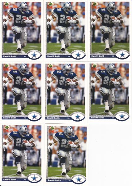 1991 UPPER DECK #172 EMMITT SMITH LOT OF 8