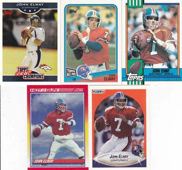 JOHN ELWAY 5 CARD LOT 1988-2006