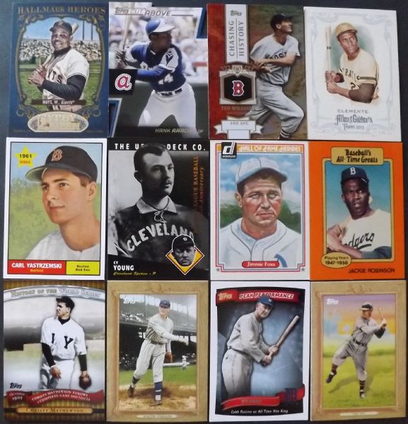 BASEBALL CARD LOT OF 46 HALL OF FAMERS & SUPER STARS