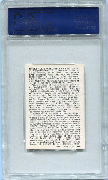 1950 CALLAHAN HOF MUSEUM EXTER. VIEW ALL BASEBALL MEN PSA 6