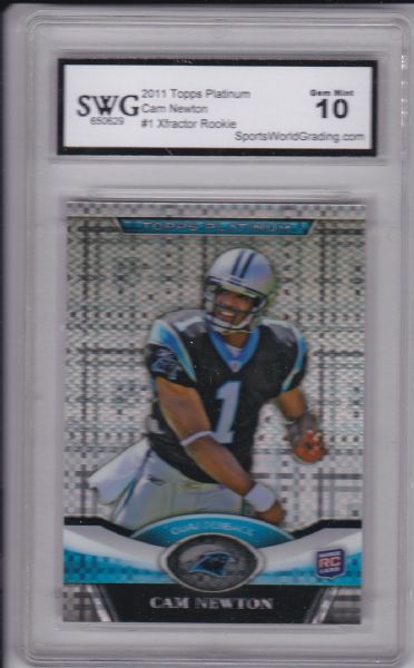 2011 TOPPS PLATINUM #1 XFRACTOR CAM NEWTON ROOKIE GEM MINT