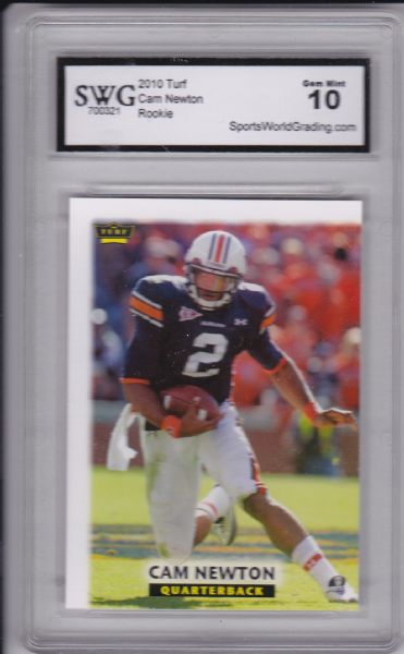 2010 TURF CAM NEWTON ROOKIE GEM MINT 10