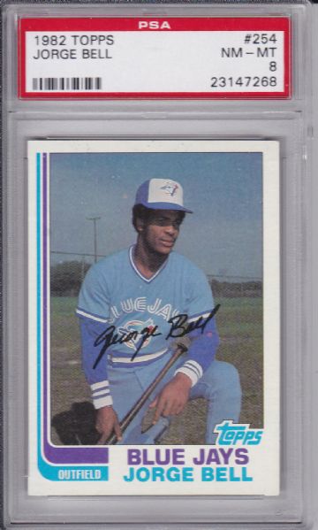 1982 TOPPS #254 JORGE GEORGE  BELL ROOKIE PSA 8