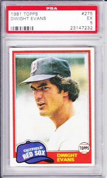 1981 TOPPS #275 DWIGHT EVANS PSA 5