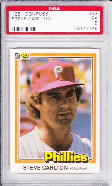 1981 DONRUSS #33 STEVE CARLTON PSA 5