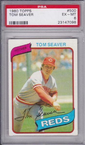 1980 TOPPS #500 TOM SEAVER PSA 6