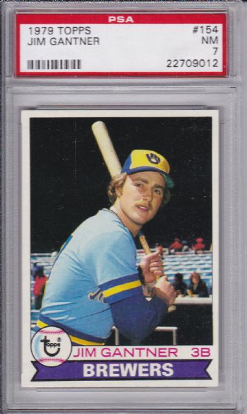 1979 TOPPS #154 JIM GANTNER PSA 7