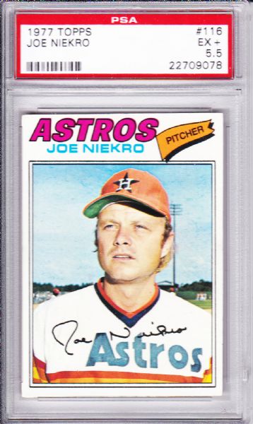 1977 TOPPS #116 JOE NIEKRO PSA 5.5