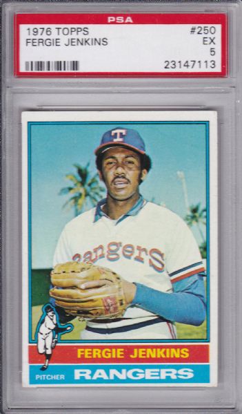 1976 TOPPS #250 FERGIE JENKINS PSA 5