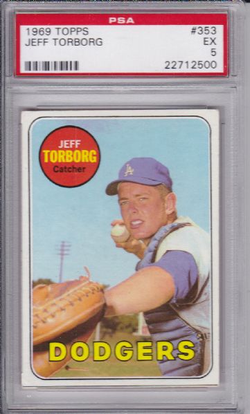 1969 TOPPS #353 JEFF TORBORG PSA 5