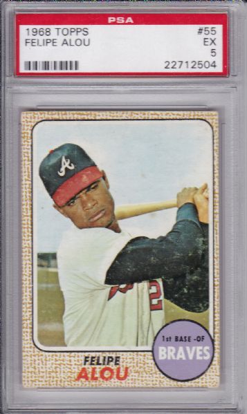 1968 TOPPS #55 FELIPE ALOU PSA 5