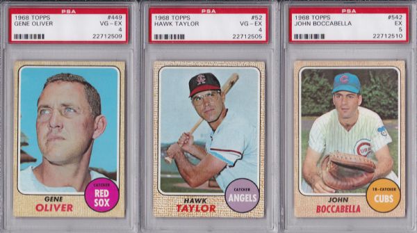 1968 TOPPS 6 CARD LOT ALL PSA