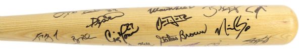 2000's DETROIT TIGERS TEAM SIGNED COOPERSTOWN BASEBALL BAT 25 SIGNATURES JSA