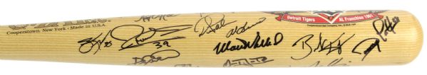 2000's DETROIT TIGERS TEAM SIGNED COOPERSTOWN BASEBALL BAT 25 SIGNATURES JSA