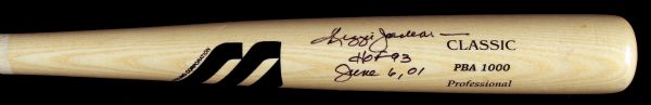 REGGIE JACKSON SIGNED & INSCRIBED FULL SIZE BASEBALL BAT