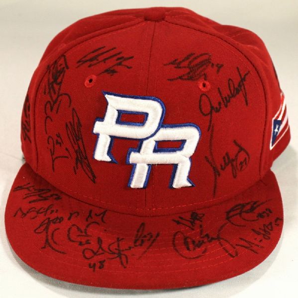 2013 PUERTO RICO WBC TEAM SIGNED OFFICIAL STYLE CAP PSA/DNA LOA