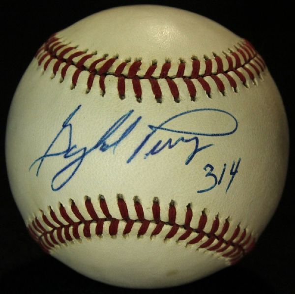 GAYLORD PERRY SIGNED & INSCRIBED OAL BASEBALL JSA