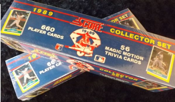 1989 SCORE MLB COMPLETE FACTORY SEALED SET LOT OF 4