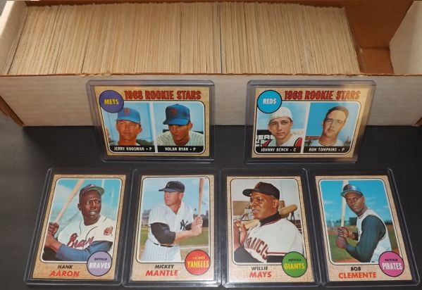 1968 TOPPS COMPLETE SET - NOLAN RYAN, JOHNNY BENCH RC'S