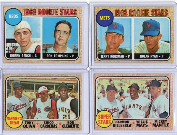 1968 TOPPS COMPLETE SET - NOLAN RYAN, JOHNNY BENCH RC'S