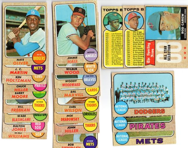 1968 TOPPS SET BUILDER 45 CARD LOT W/HOF'S