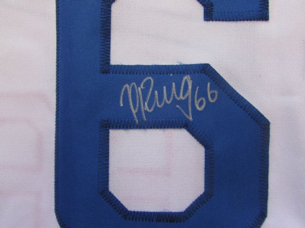 YASIEL PUIG SIGNED WHITE L.A. DODGERS JERSEY