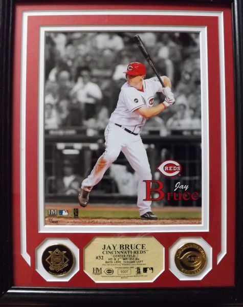 JAY BRUCE HIGHLAND MINT L.E. 8X10 PHOTO W/ 24K GOLD COINS FRAMED