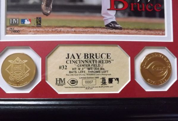 JAY BRUCE HIGHLAND MINT L.E. 8X10 PHOTO W/ 24K GOLD COINS FRAMED