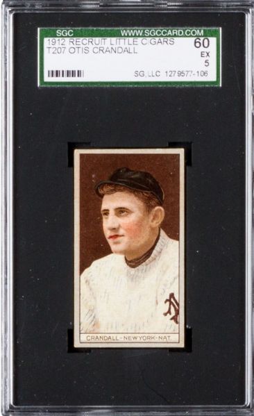 1912 T207 OTIS CRANDALL RECRUIT LITTLE CIGARS SGC 60 