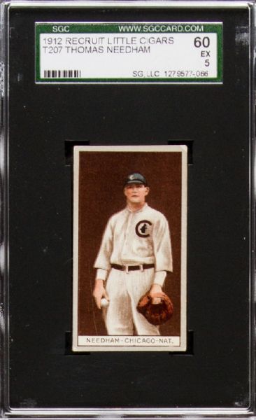 1912 T207 THOMAS NEEDHAM RECRUIT LITTLE CIGARS SGC 60 