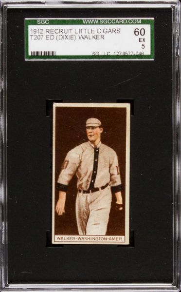 1912 T207 ED WALKER RECRUIT LITTLE CIGARS SGC 60 